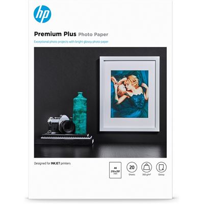 HP Premium Plus Glossy Photo Paper-20 sht/A4/210 x 297 mm (CR672A)
