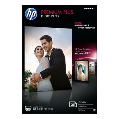 HP Premium Plus Glossy Photo Paper-25 sht/10 x 15 cm (CR677A)