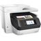 HP OfficeJet Pro 8720 All-in-One (White), Right facing, with output (Right facing)