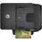 HP OfficeJet Pro 8710 All-in-One, top view with output sample (Top view open)