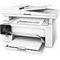 HP LaserJet Pro MFP M130fw, Left facing, Open Dust Cover, with output (Left facing horizontal)