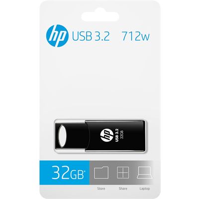 HP 712W 32GB USB3.2 70MB/s Flash Drive Memory Stick (HPFD712LB-32)