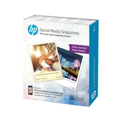 HP Social Media Snapshots Removable Sticky Photo Paper-25 (K6B83A)