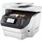 HP OfficeJet Pro 8745 All-in-One (White), Left facing, with output (Left facing)