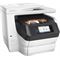 HP OfficeJet Pro 8745 All-in-One (White), Right facing, with output (Right facing)
