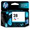 HP 28 Tri-color Inkjet Print Cartridge (Center facing)