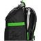 HP 15.6" Odyssey Backpack - Black/Electric Green (Right profile open)