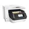 HP OfficeJet Pro 8730 All-in-One (White), Right facing, with output (Right facing)