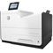 HP PageWide Enterprise Color 556dn printer, PageWide Technology, automatic duplexing, hero low angle (Left facing)