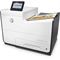 HP PageWide Enterprise Color 556dn printer, PageWide Technology, automatic duplexing, left view (Left facing)