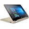 2c16 - HP Pavilion x360 (13, touch, Modern Gold) with Windows 10 screen, Catalog, Media Mode, Right (Right facing screen center)