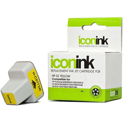 Icon HP No. 02 Compatible Ink Cartridge - Yellow (C8773WA) (IHP02Y)