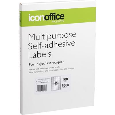 Icon Laser/Inkjet Labels - 65 Labels per sheet (100 sheets) (ILA465)
