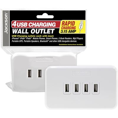 Jackson 4 Port USB Wall Outlet Rapid Charge 3.15A (PT9804)