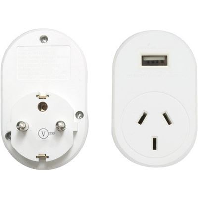 Jackson Outbound Travel Adaptor. With 1x USB Charging (PTA8810USB)