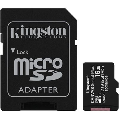 Kingston 16GB microSDHC Canvas Select Plus CL10 UHS-I (SDCS2/16GB)