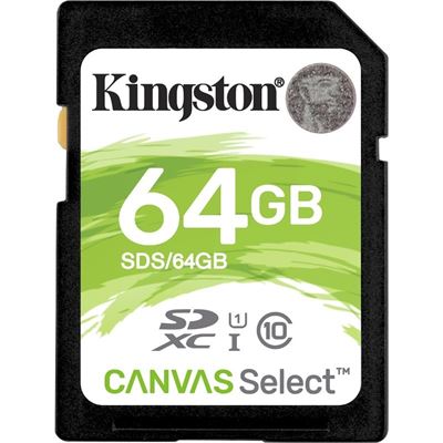 Kingston Canvas Select 64GB SDHC Class 10 UHS-I 80MB/s (SDS/64GB)