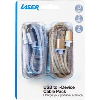 Laser TWIN PACK GLITTER LIGHTNING CHARGE CABLE GOLD (IR-9PINGPK-GS)