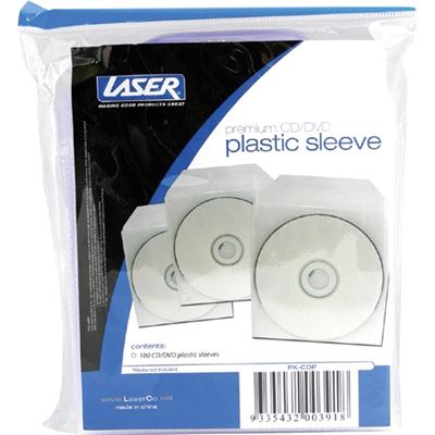 Laser 100pk PVC CD/DVD Sleeves (PK-CDP)