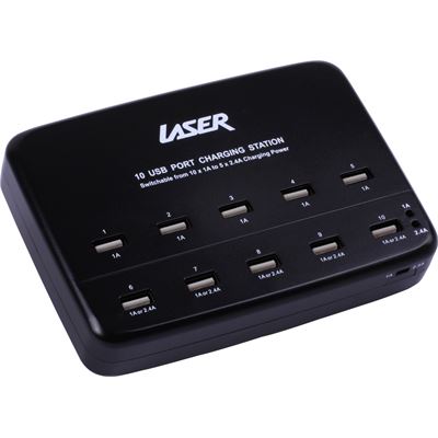 Laser PW-USB101-BLK black 10 USB Port Charging (PW-USB101-BLK)