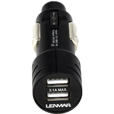 Lenmar Dual USB Car Charger with 2.1A Output.Charge a tablet (AIDCU2)
