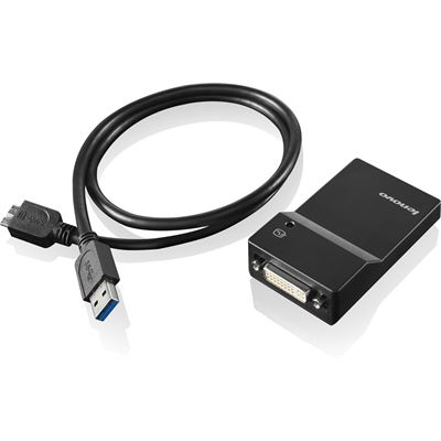 Lenovo USB 3.0 to DVI/VGA Monitor Adapter (0B47072)