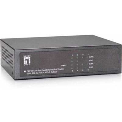 Level One 10/100 Mbps 8-Port Ethernet Switch with 4 (FEP-0812-V4)