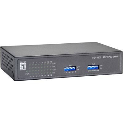 Level One 10/100 Mbps 16-Port PoE (Power over Ethernet) (FEP-1600)