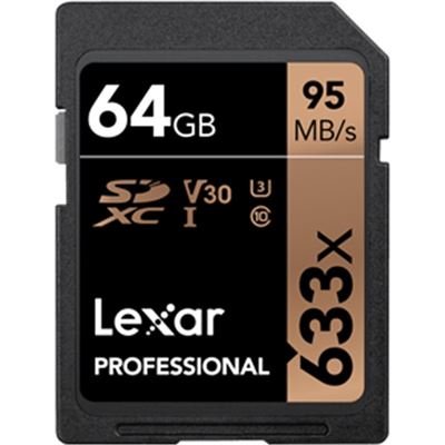 Lexar Professional 64GB SDXC U1 , 633x, up to 95MB/s (LSD64GCB633)