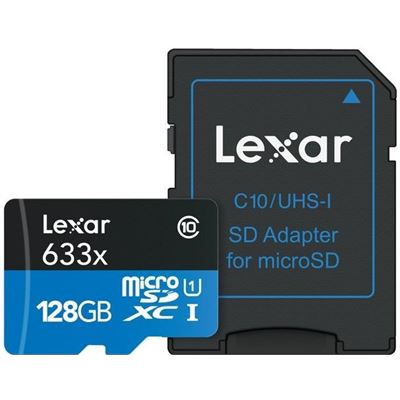 Lexar High-Performance microSDHC 128GB 633x W SD (LSDMI128BBAP633A)