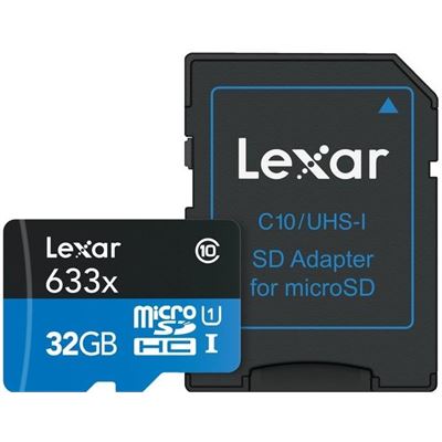 Lexar High-Performance microSDHC 32GB 633x W SD (LSDMI32GBBAP633A)