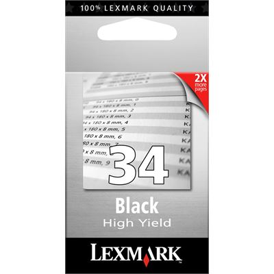 Lexmark LXI34 - Lexm #34 H/Y Black Ink Cart (18C0034AAN)