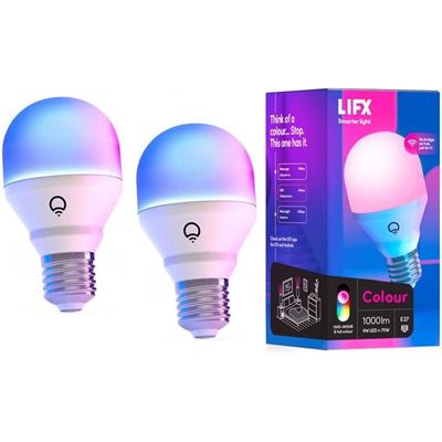 LIFX 2 Pack LIFX Colour 1000 WiFi LED Light Bulb (HB2L3A19MC08E27)