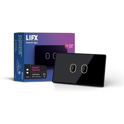 LIFX Black 2-button in-wall Wi-Fi Controlled Smart (LFSWBLKT2FAU)