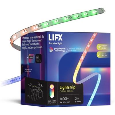 LIFX Z Colour Smart Light Strip Starter Kit 2M, 1400 (LZ3SK2MAU)