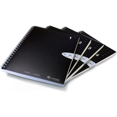 Livescribe Notebook, A5 Size, Spiral, Black, Lined (ANX-00003)
