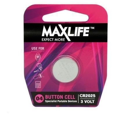 Maxlife CR2025 Lithium Button Cell Battery 1Pk (BAT2025)