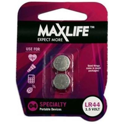 Maxlife LR44 Alklaine Button Cell Battery. 2Pk (BAT44-A2)