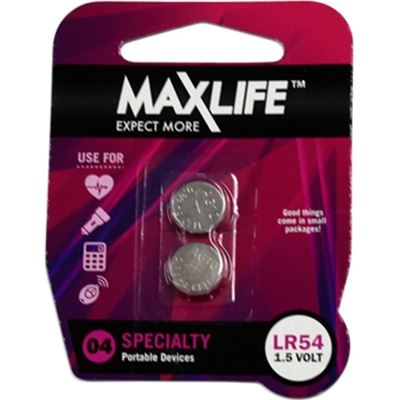 Maxlife LR54 Alklaine Button Cell Battery. 2Pk (BAT54-A2)