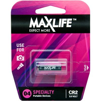Maxlife CR2 Lithium 3V Battery. 1Pk (BATCR2)