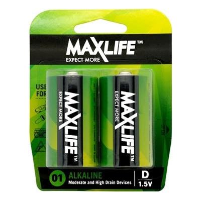 Maxlife D Alkaline Battery 2 Pack (BATD-A2)