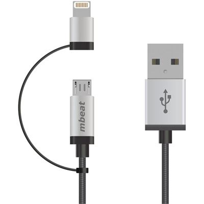 mbeat MFI certified 1M 2-in-1 Lightning & Micro USB Nylon (ICAB21-1S)