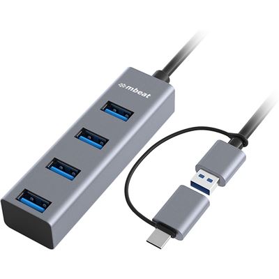 mbeat Â® 4-Port USB 3.0 Hub with 2-in-1 USB 3.0 & USB-C (MB-CU3H-4G)
