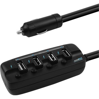mbeat 4-Port 40W rapid car charger with ON/OFF switches (MB-USBC480)