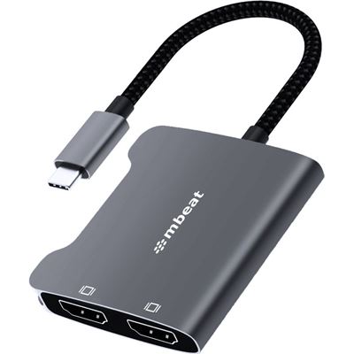 mbeat Tough Link USB-C to Dual 4K HDMI Adapter - Space (MB-XAD-CDHD)
