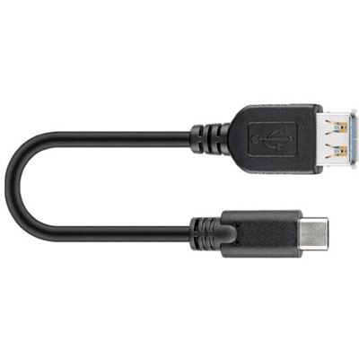 Goobay USB-C to USB A port cable black 0.2m (51763)