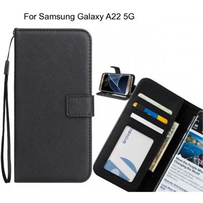 Samsung Galaxy A22 5G Case Wallet Leather ID Card Case (GALAXYA22ID-B)