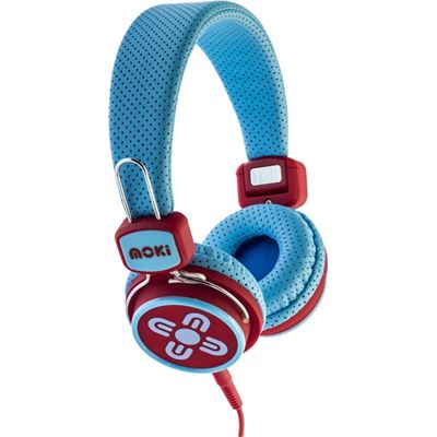 Moki Headphones - Kid Safe Volume Limited - Blue & Red (ACC-HPKSBR)