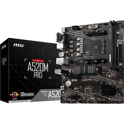 MSI Computer MSI A520M PRO AMD M-ATX Motherboard AM4 (A520M PRO)