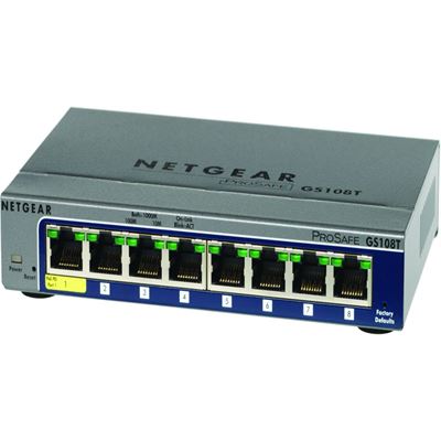 Netgear GS108T 8 Port Gigabit Smart Switch (GS108T-200AUS)